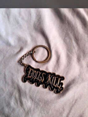 Dolls Kill Black & silver  Keychain